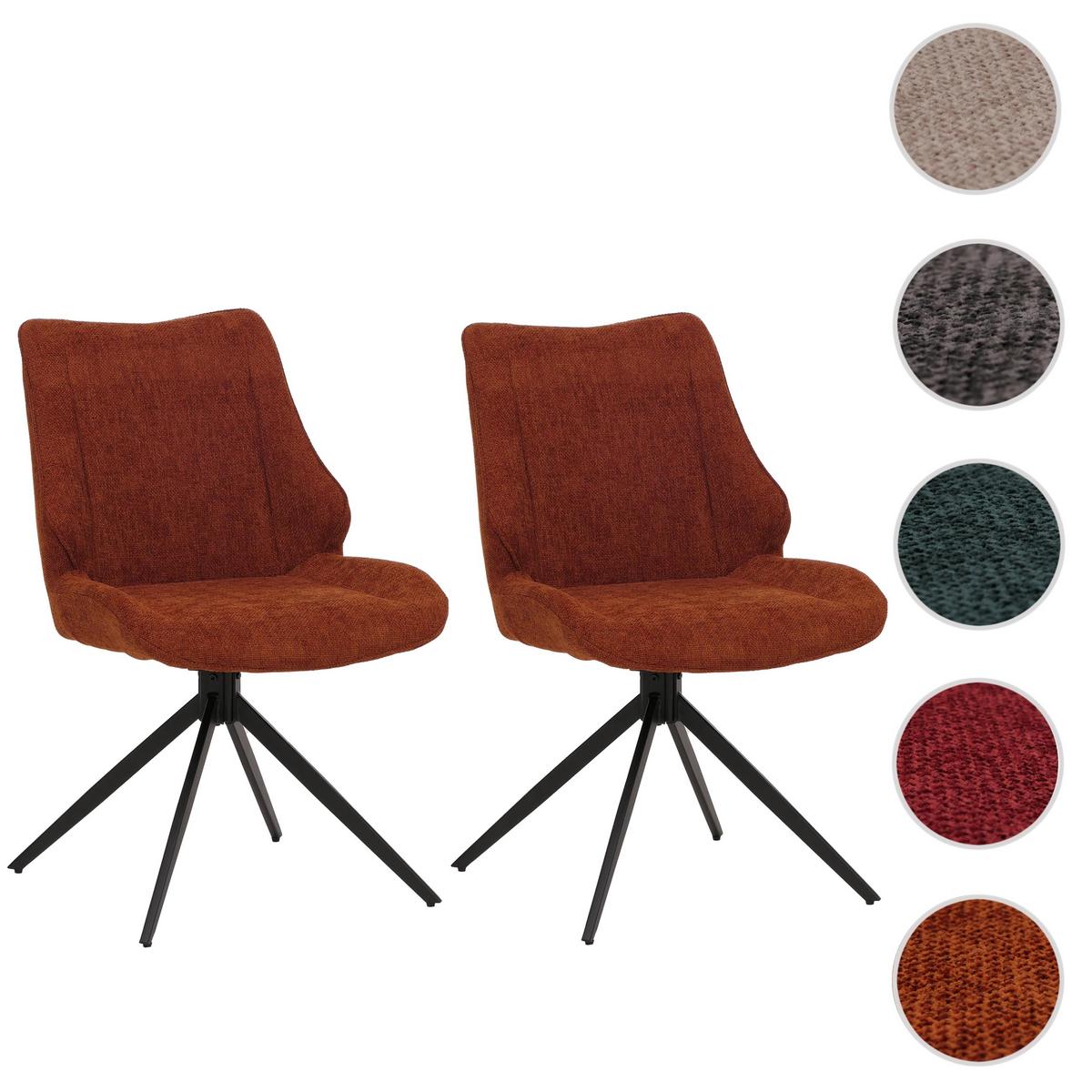 ESSZIMMERSTUHL Schwarz, Rotbraun 2er-Set - Rotbraun/Schwarz, Textil (55/88/62cm) - MCW