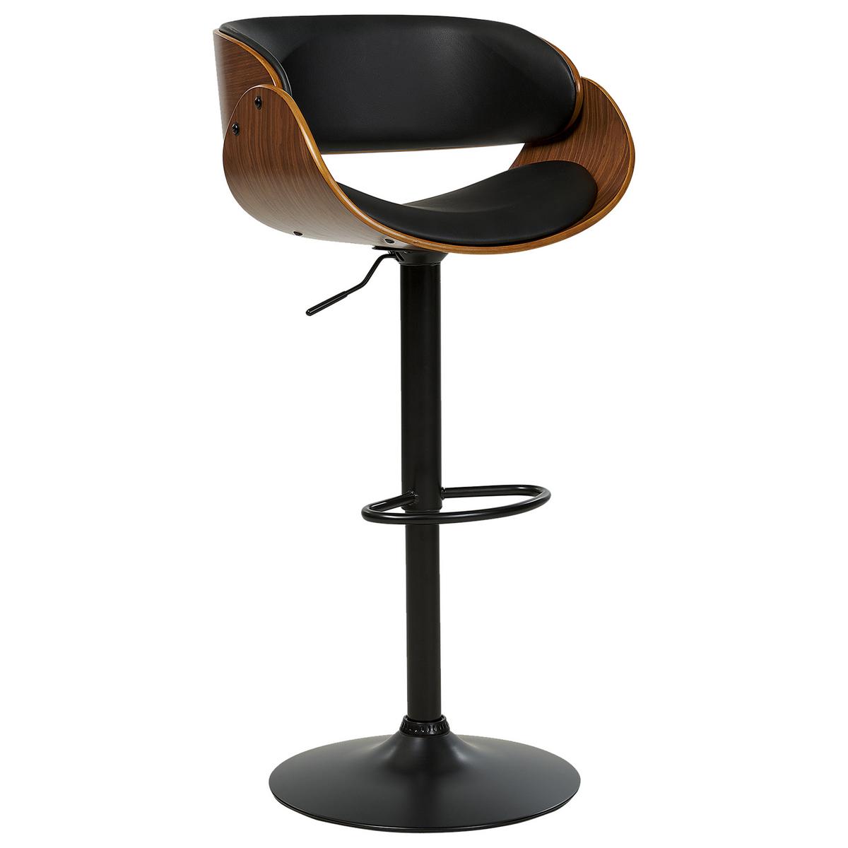 BARSTUHL 2er-Set Kunstleder drehbar SchwarzBaku II - Schwarz, Kunststoff (53/85/45cm) - Beliani