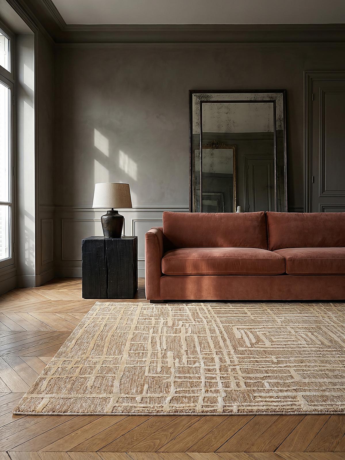 TEPPICH ARLEN, geometrisch, Senfgelb, 200 x 300 cm - Goldfarben, Textil (300/200cm) - KADIMA DESIGN