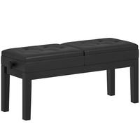 KLAVIERBANK mit Stauraum Pianobank Kunstleder, Schwarz - Schwarz, Kunststoff (37/58/105cm) - HOMCOM