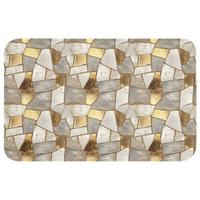 WC-VORLEGER Mosaik - Marmor - Gold Toilettenteppich 80x50 cm - Champagner, Textil (80/1cm) - OnlyWow