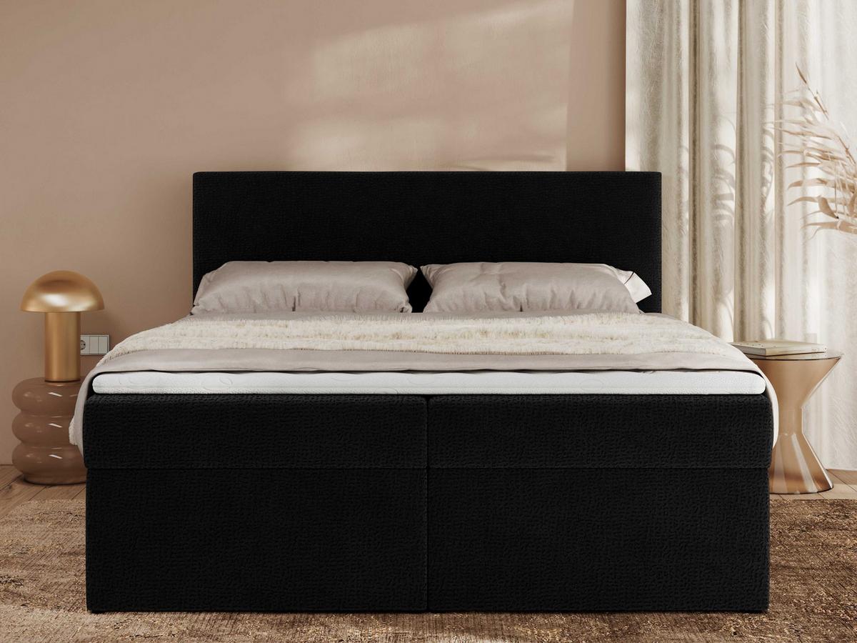BOXBETT JAGUAR 140/200 - Schwarz Struktur - H4 - Schwarz, Holz/Textil (140/200cm) - MKS