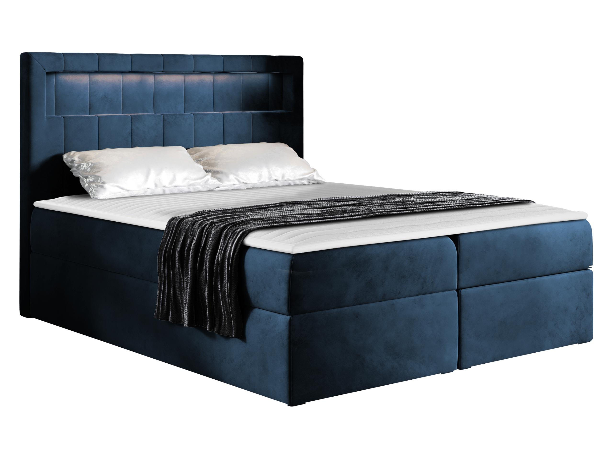 BOXBETT Aspen - H3 - Blau, Holz/Textil (160/200cm) - MIRJAN24