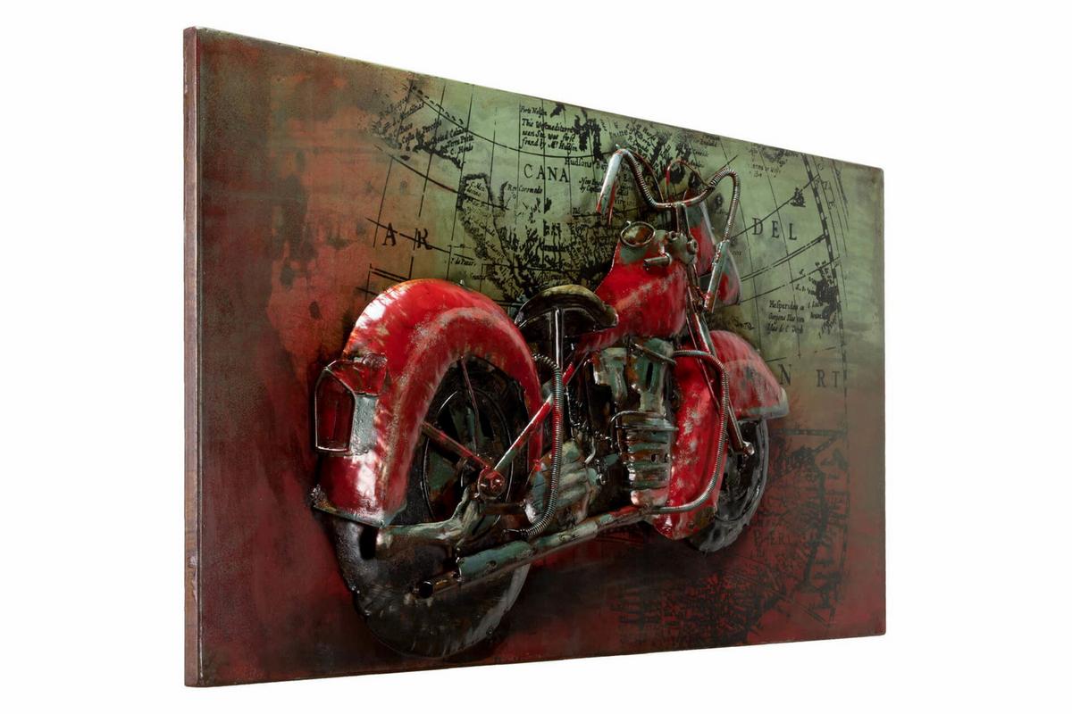 METALLBILD Rot 100/50 cm - Rot/Grün, Metall (4.8/50cm) - KUNSTLOFT
