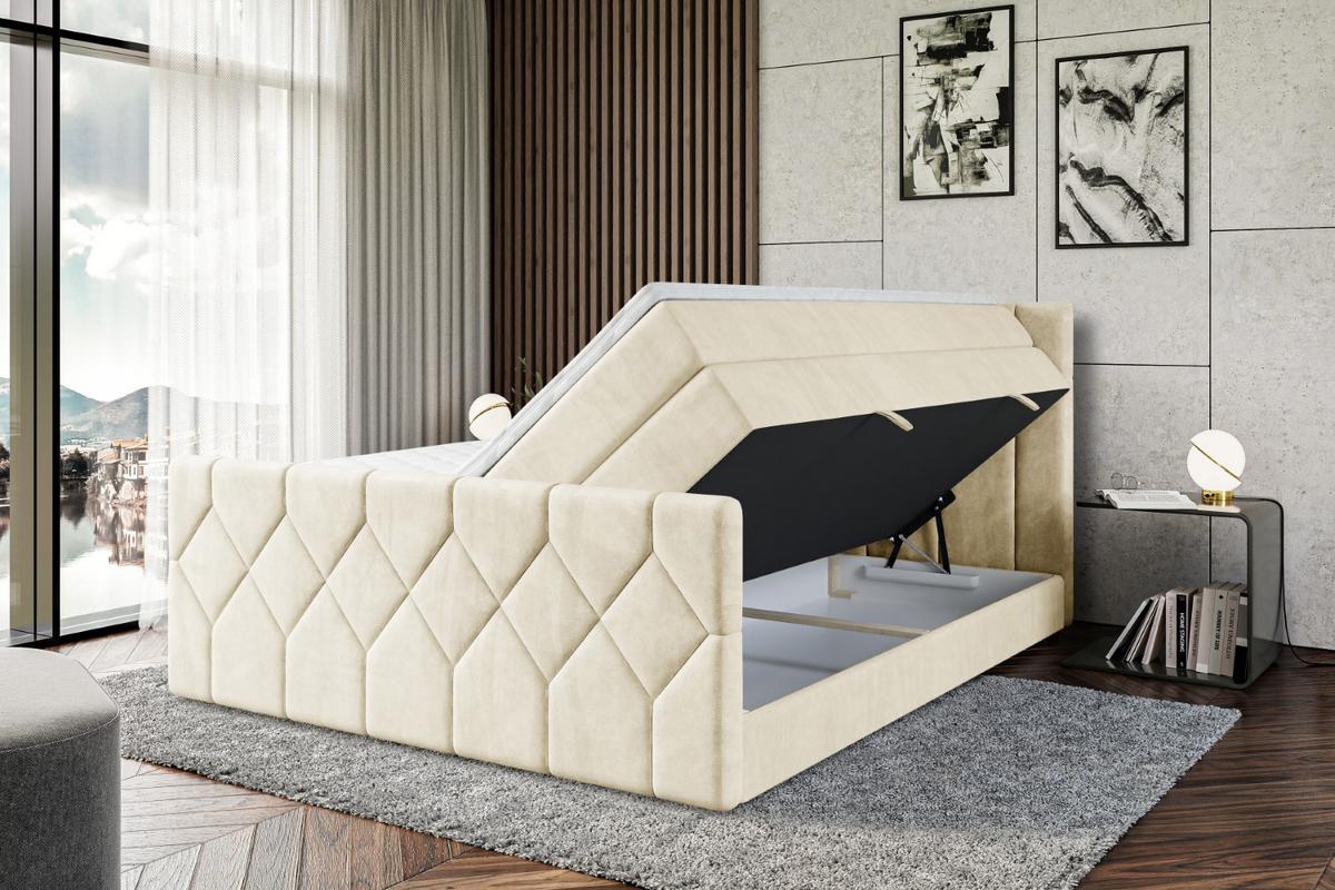 BOXSPRINGBETT CATOR-Z KING - 140x200 - H3/H4 - Beige - Beige, Holzwerkstoff (140/200cm) - ALTDECOR