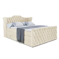 BOXSPRINGBETT VILA-Z KING - 180x200 - H3/H4 - Beige - Beige, Holzwerkstoff (180/200cm) - ALTDECOR