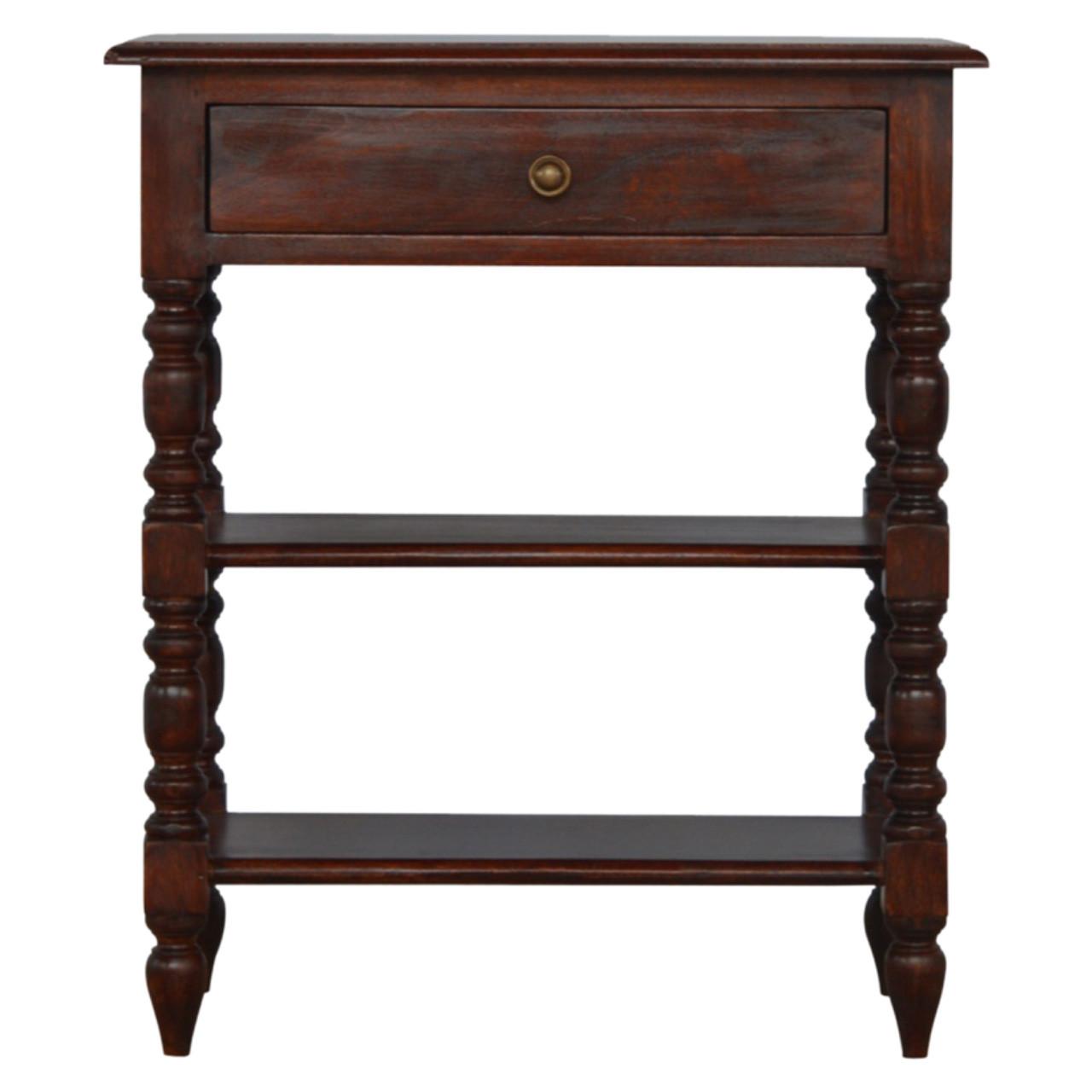TISCH IN KASTANIENFARBE, 1 SCHUBLADEN, 2 REGAL, DUNKELBRAUN - Dunkelbraun, Holz (60/35/70cm) - Artisan Furniture