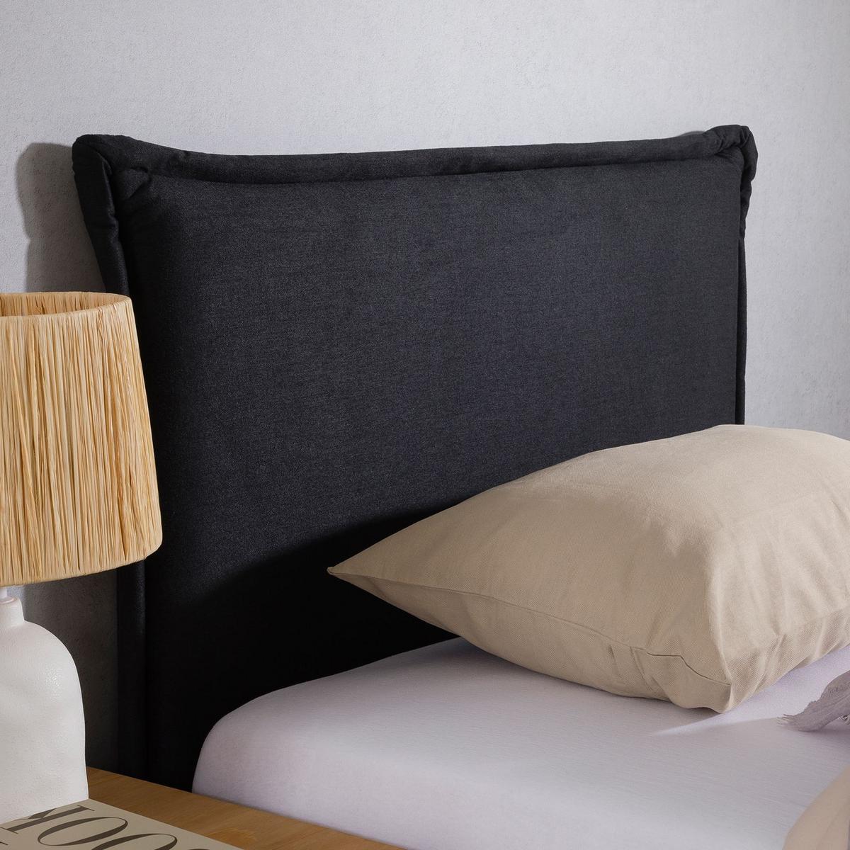 KOPFTEIL NERINA 90x190 cm schwarz - Schwarz, Textil (91/99/7cm) - IDIMEX