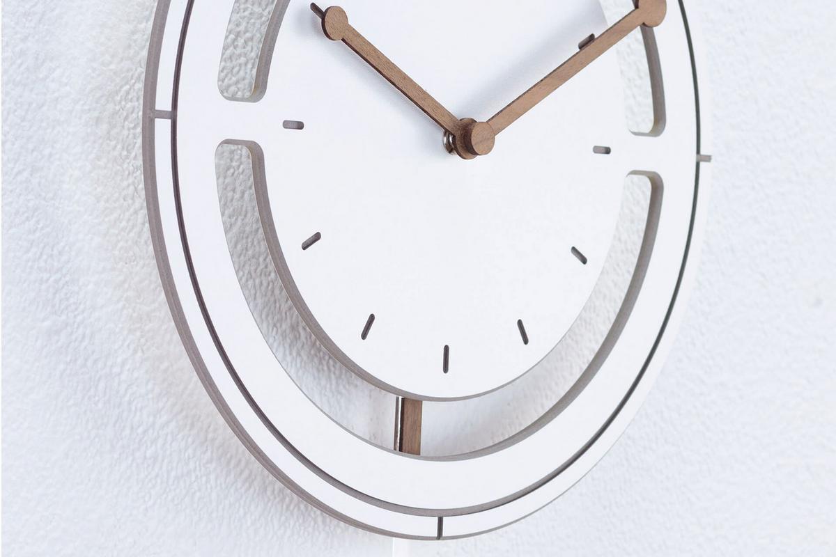 WANDUHR Design Weiß 29/29 cm - Weiß, Holzwerkstoff (29/29/1cm) - ONZENO