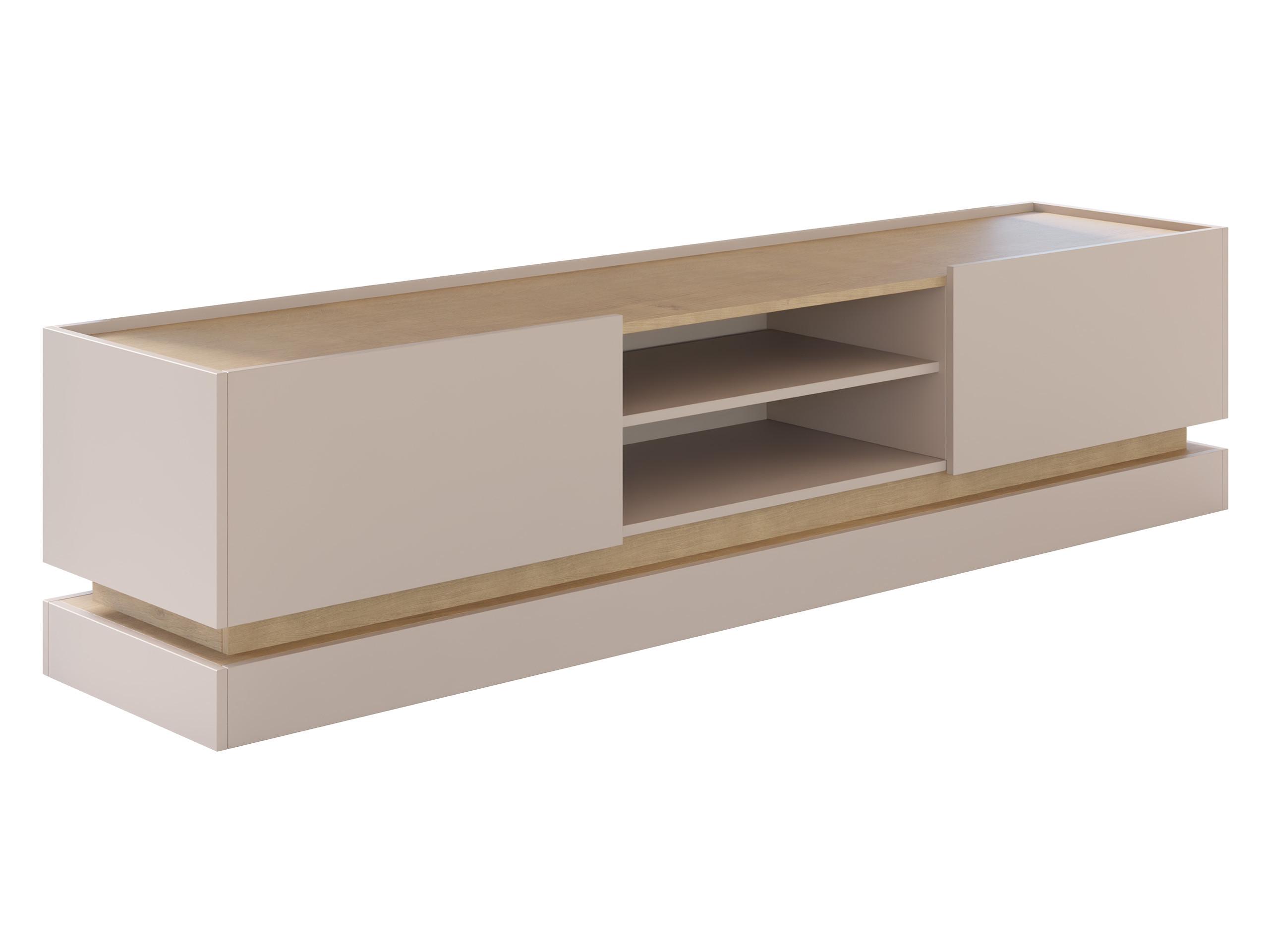 TV-LOWBOARD Zarpant 200 2K - Sandfarben/Eichefarben, Holzwerkstoff (200/47/37cm) - MIRJAN24