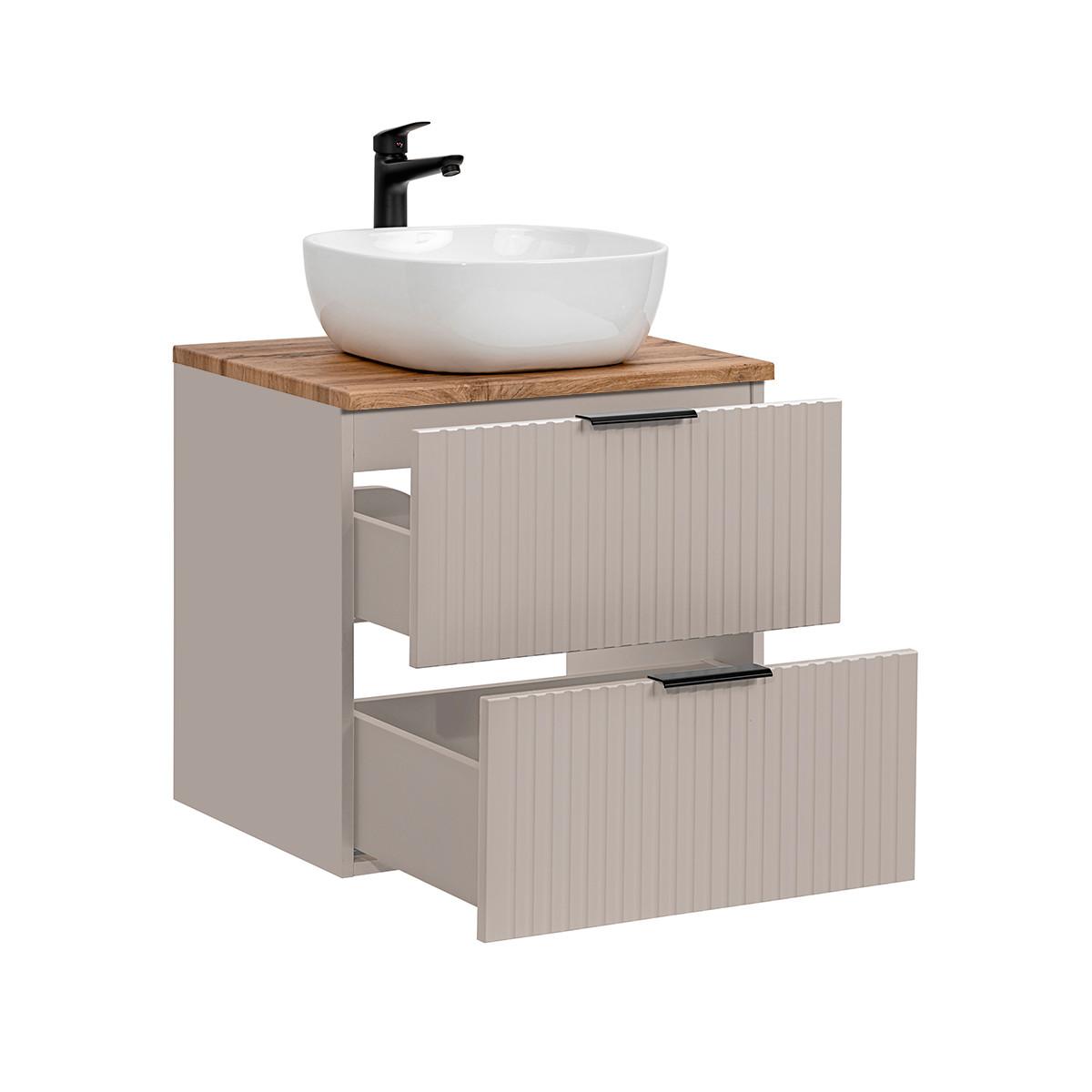 WASCHTISCH 60.6cm Adriel Beige - Beige/Weiß, Holzwerkstoff (60.6/59/46cm) - Petits-meubles