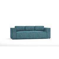 3-SITZER-SOFA Nova Türkis Cord - Türkis/Schwarz, Holz/Kunststoff (230/64/92cm) - S-Style Möbel