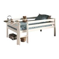 KOJENBETT Karolina 208x83x105 aus Massivholz in Weiß - Beige, Holz (90/200cm) - 58aufmkessel