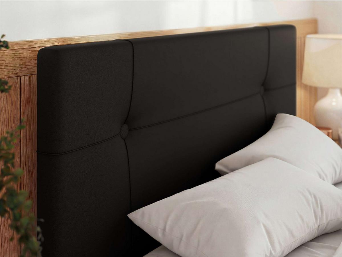 POLSTERBETT CALERIO CLASSIC 160/200 - Schwarz Kunstleder - Matratze Foam - Schwarz, Kunststoff/Textil (160/200cm) - MKS