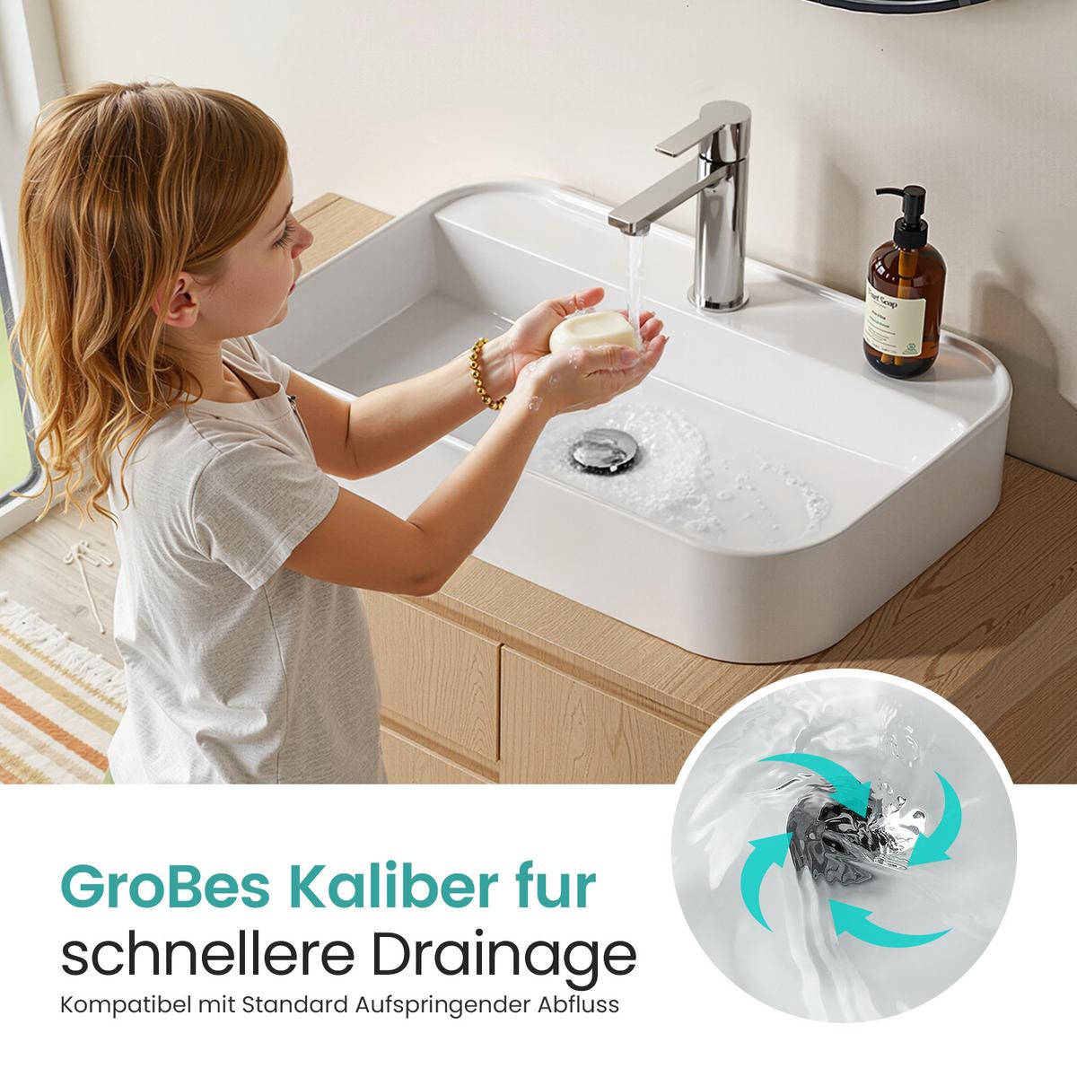 WASCHBECKEN Eickg Weiß 50 / 40 / 11 cm - Weiß, Keramik (50.2/11/40.1cm) - EMKE