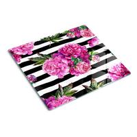 GLASPLATTE 60x52 cm Rosa Pfingstrosen - Pink, Glas (60/0.4/52cm) - TULUP