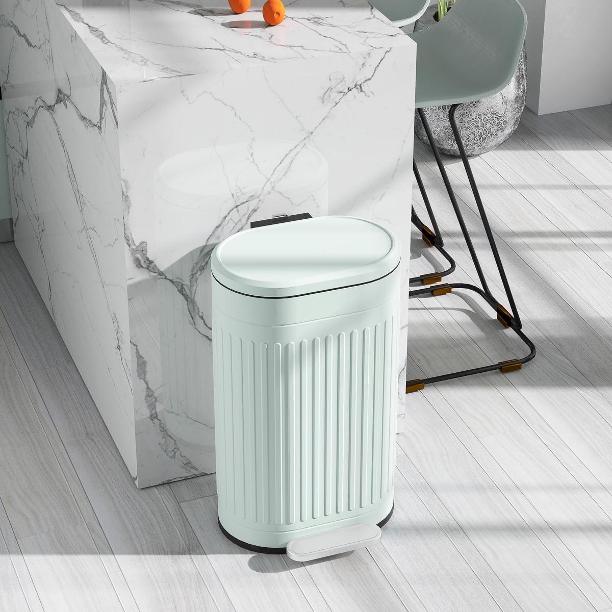 MÜLLEIMER 30l Metall Kunststoff Grün - Grün, Metall (31.2/60.8/36.5cm) - HOMCOM