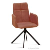 ARMLEHNSTUHL (8er-Set) Druci 52x92x60 Schwarz/Cognac - Cognac/Schwarz, Kunststoff (60/92/52cm) - 58aufmkessel