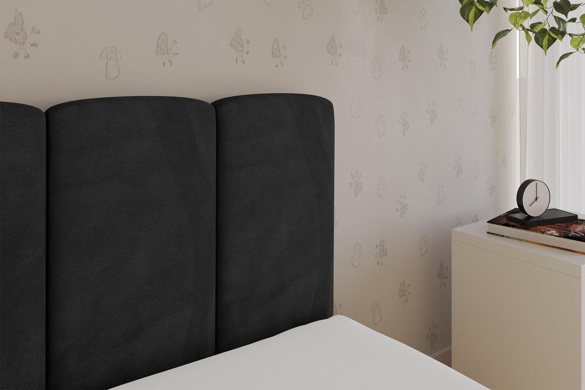 EINZELLBETT Jugendbett mit Bettkasten, Rechts - DEXY 80x200 Schwarz - Anthrazit, Holzwerkstoff/Textil (80/200cm) - ALTDECOR