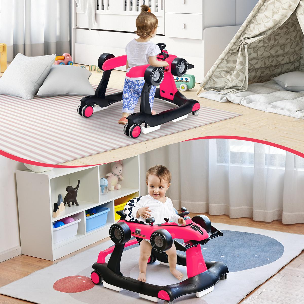 LAUFLERNWAGEN Pink - Pink, Kunststoff (73/56/64cm) - COSTWAY