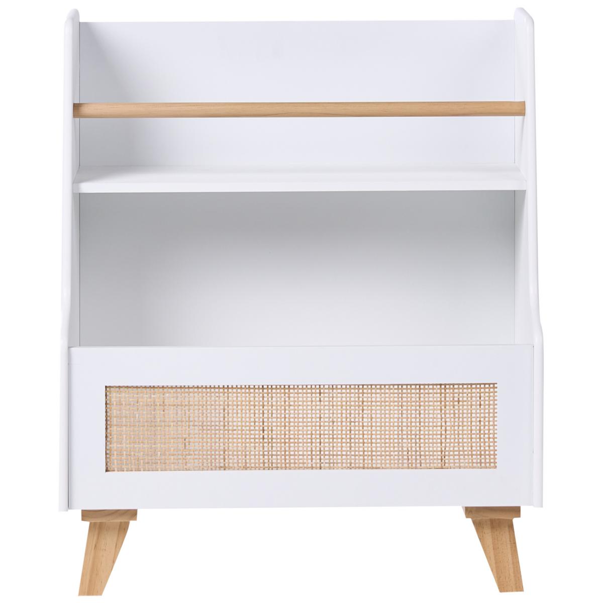 BÜCHERREGAL mit 2 Ebenen 72 cm Weiß Jackit - Hellbraun, Holzwerkstoff (60/72/30cm) - Beliani