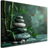 LEINWANDBILD Zen und Orientalisch 90x60cm - Grün, Textil (90/60cm) - Feeby
