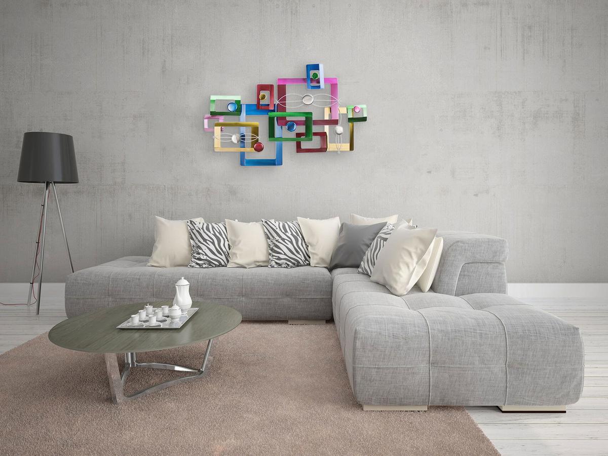 WANDDEKO Bunt 115/71 cm - Multicolor, Metall (3.1/71/8cm) - KUNSTLOFT