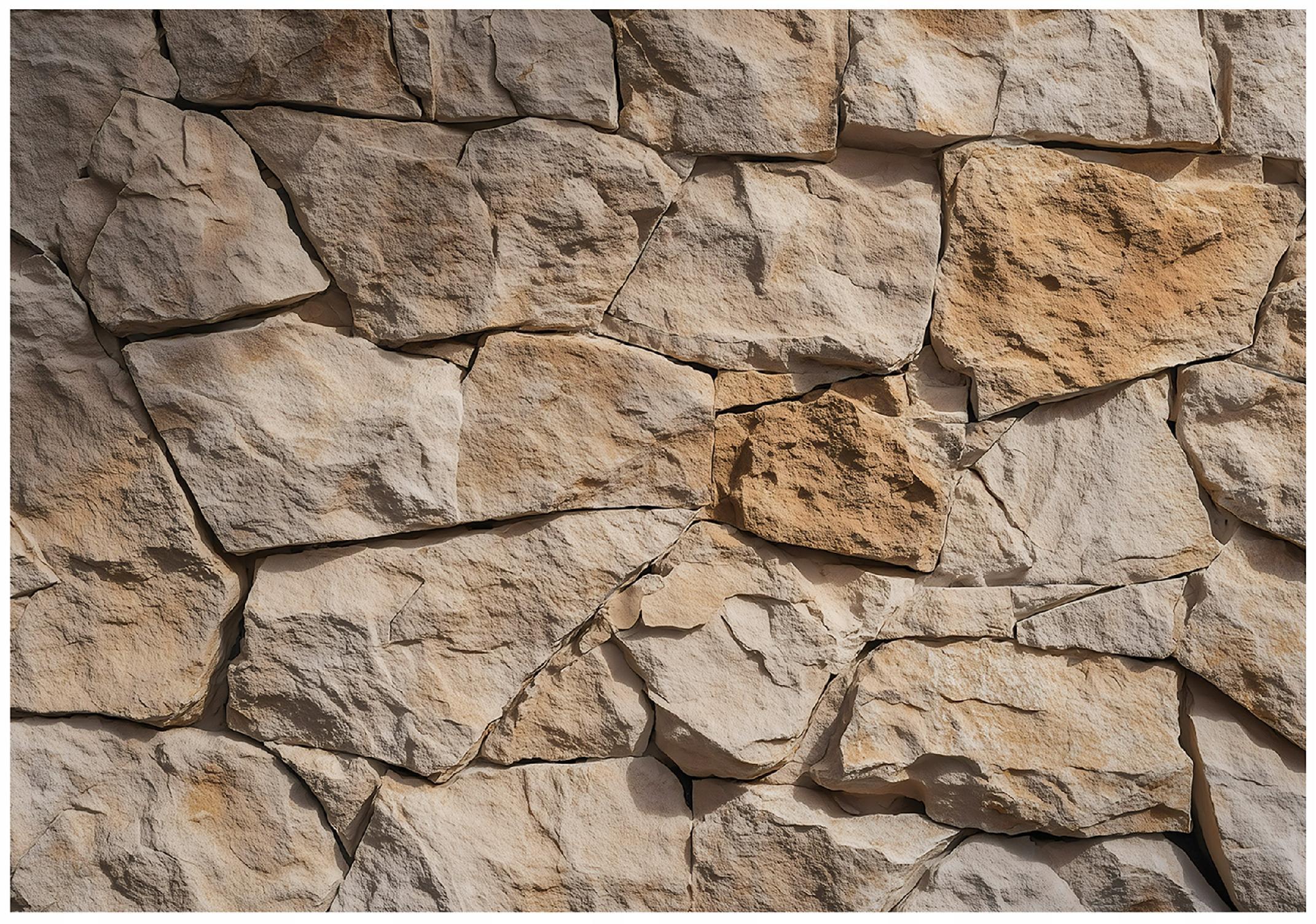 FOTOTAPETE Ziegel Wand Beige 200x140 cm - Multicolor, Papier (200/140cm) - Wallarena