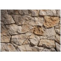 FOTOTAPETE Ziegel Wand Beige 200x140 cm - Multicolor, Papier (200/140cm) - Wallarena