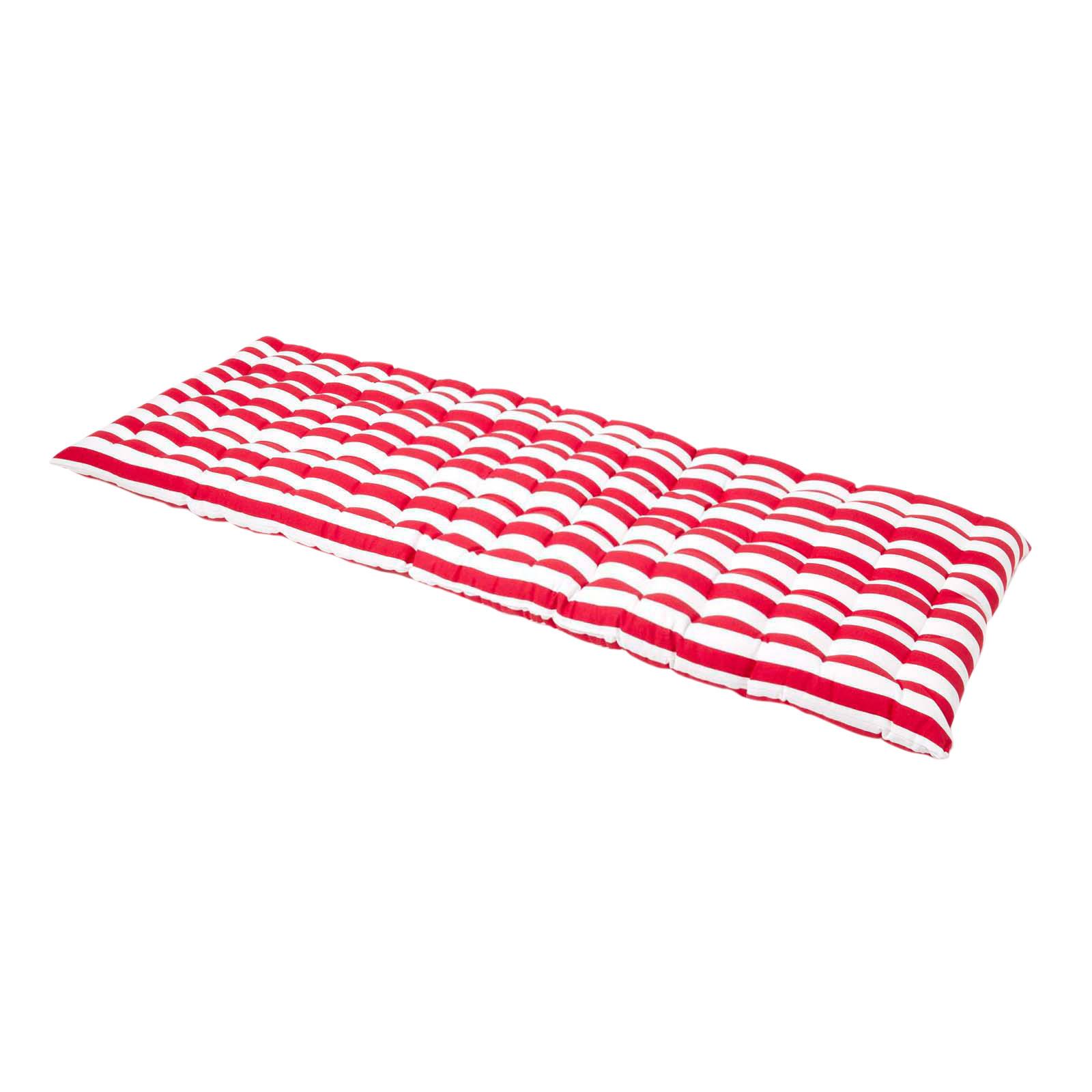 BANKAUFLAGE 3-Sitzer rot-weiß gestreift 143/48/5 cm - Rot, Textil (143/48/5cm) - Homescapes