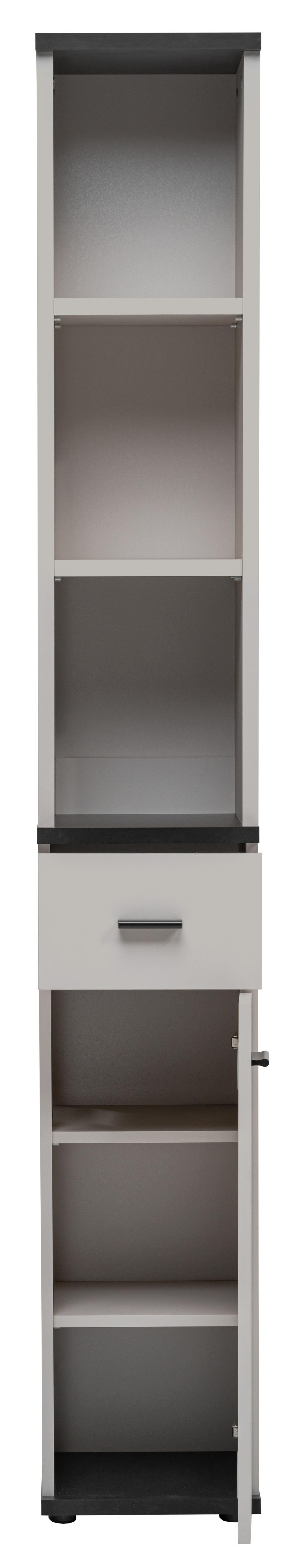 GARDEROBEN-SET 3-teilig Kaschmir, schwarz, Flurgarderobe 90 cm mit Stauraum - Kaschmir/Schwarz, Holzwerkstoff/Kunststoff (90/203/32cm) - Inn.Furn