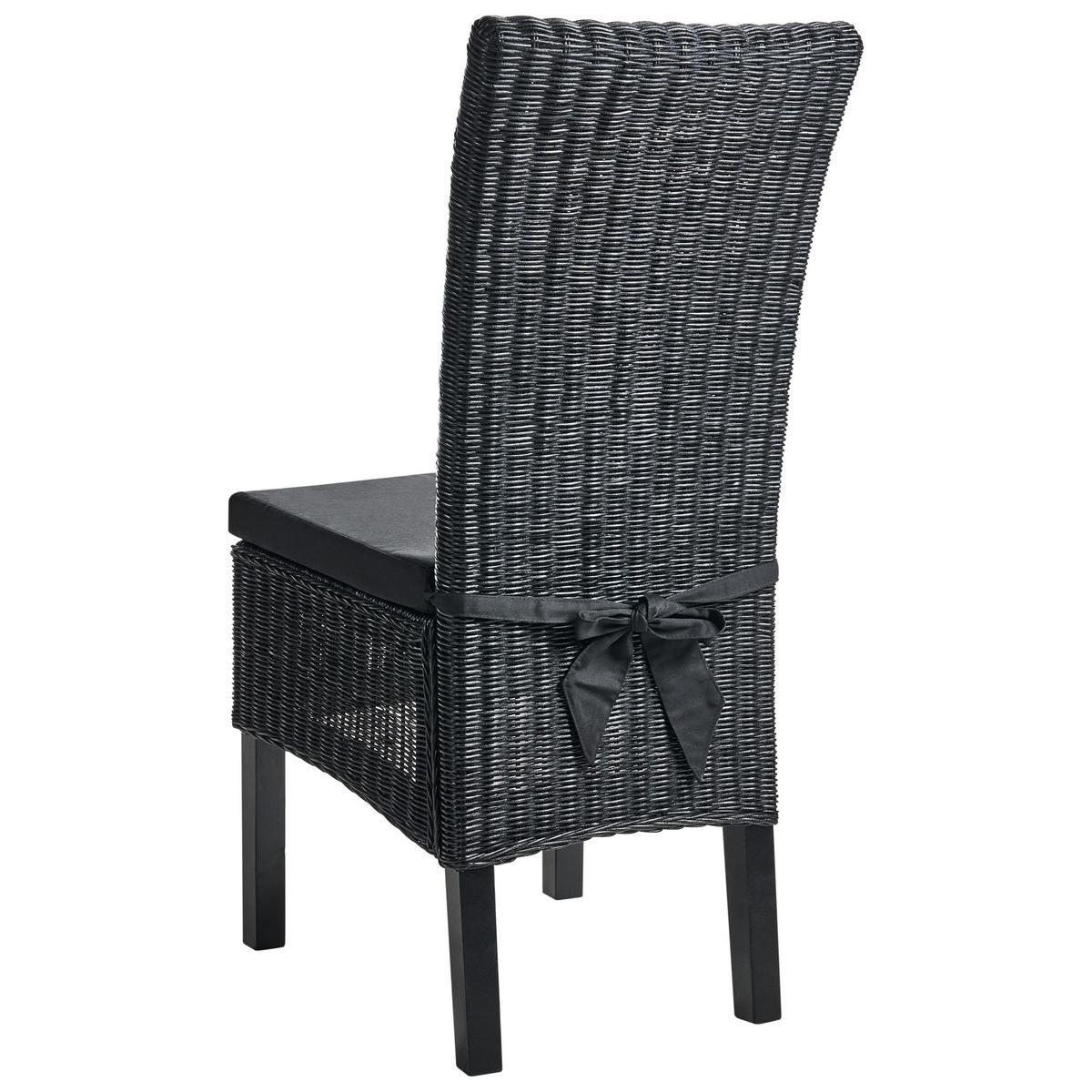 ESSZIMMERSTUHL 2er-Set Schwarz Andes - Schwarz, Naturmaterialien (43/105/50cm) - Beliani