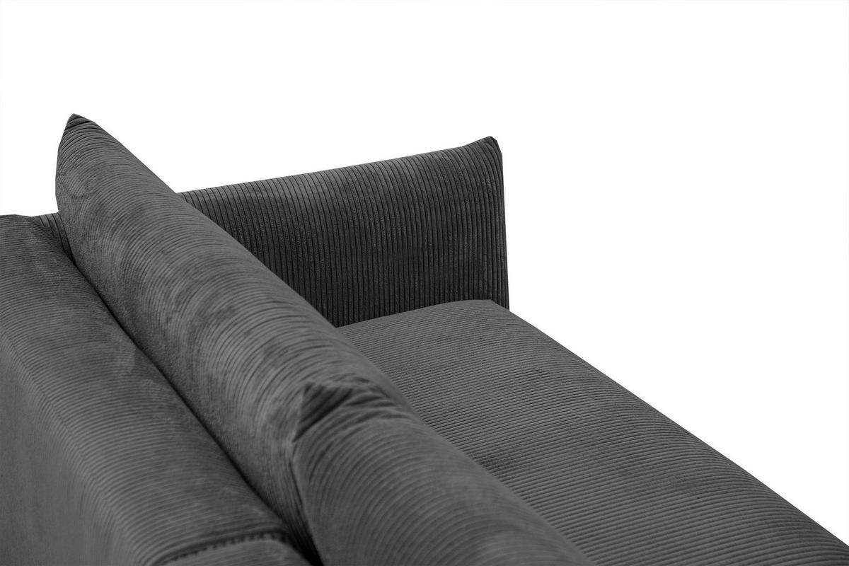 ECKSOFA TAUER 5-Sitzer, dunkelgrau - Dunkelgrau/Schwarz, Holzwerkstoff/Kunststoff (174/292cm) - Wozimo