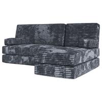 ECKSOFA NOTIA modulares Boneless Sofa mit Schlaffunktion Grau Cordstoff - Dunkelgrau, Textil (200/120cm) - MASSENO