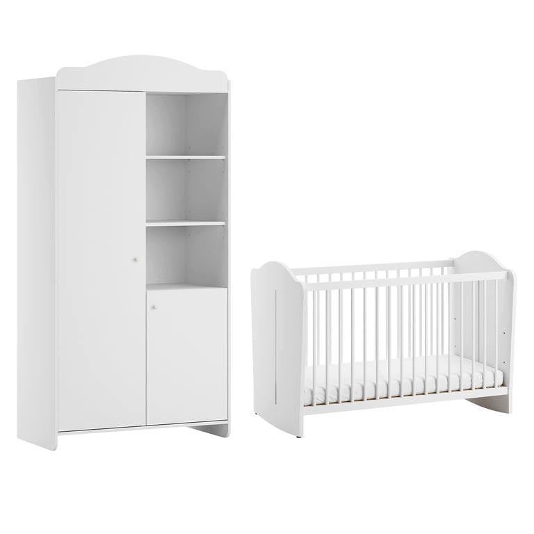 BABYZIMMER 2-teilig Megeve Weiß - Weiß, Holzwerkstoff (124.4/87/76cm) - Petits-meubles