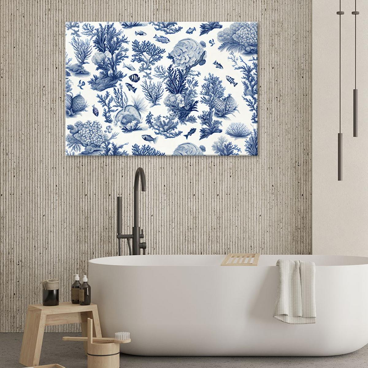 KUNSTDRUCK Blau 90/60 cm - Blau, Textil (90/60cm) - KUNSTLOFT