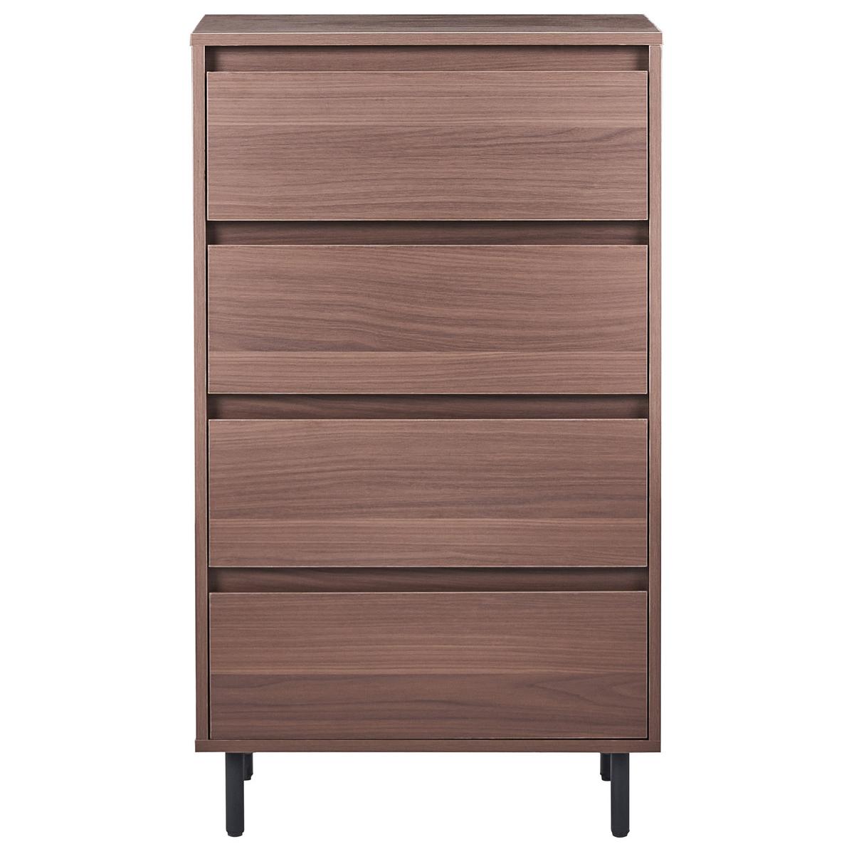 KOMMODE mit 4 Schubladen Dunkelbraun Nikea - Dunkelbraun, Holzwerkstoff (60/104/40cm) - Beliani