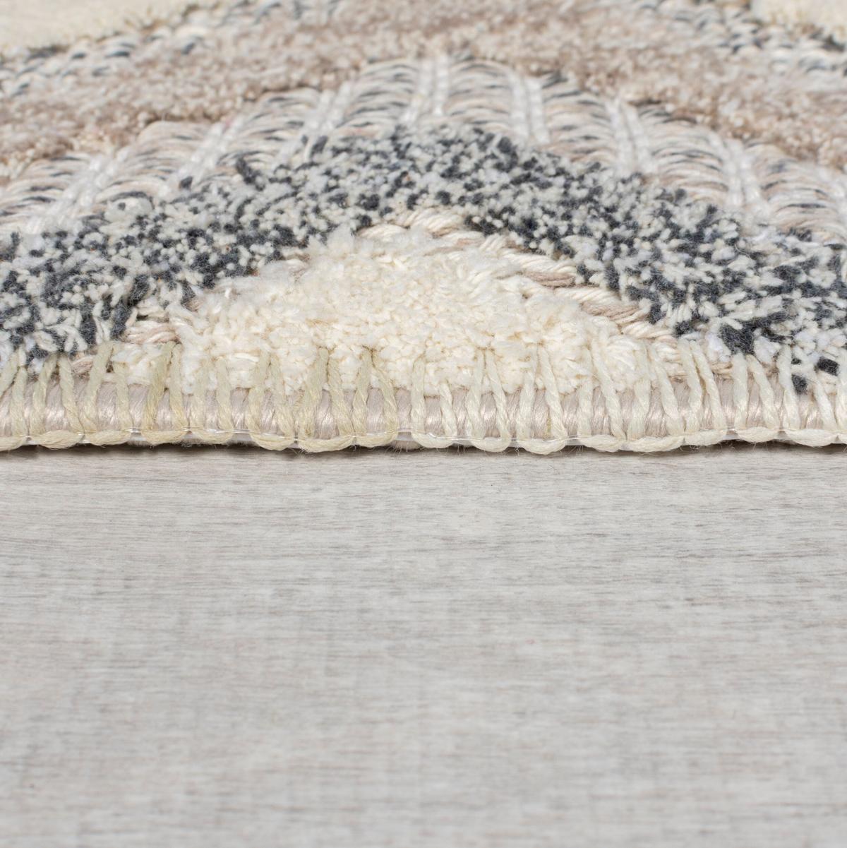 TEPPICH Waschbar RIDGE, geometrisch, Grau-Beige, 78 x 150 cm - Beige, Textil (150/78cm) - KADIMA DESIGN