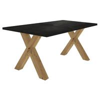 ESSTISCH ausziehbar Eike 1 160 x 90 x 75 Esszimmertisch Asteiche/Schwarzstahl - Schwarz, Holz (160/90/75cm) - 58aufmkessel