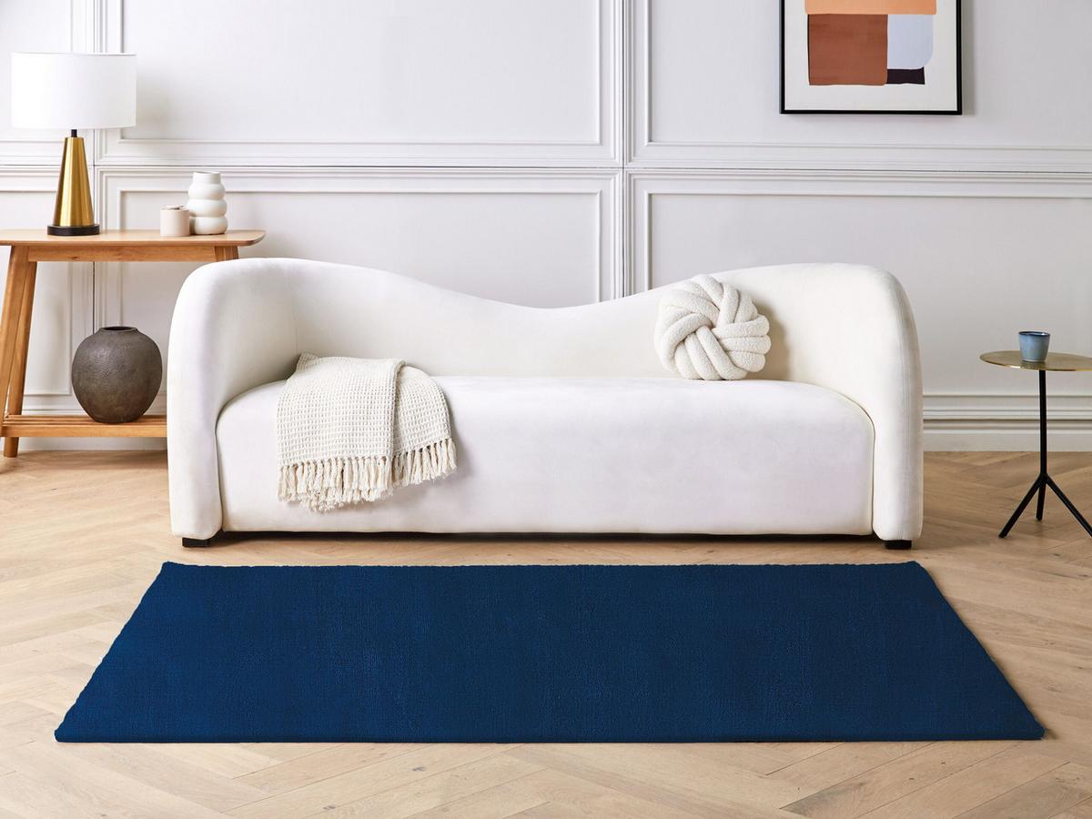 KURZFLOR-TEPPICH Gesi II 200/140 cm - Blau, Naturmaterialien (140/200cm) - Beliani