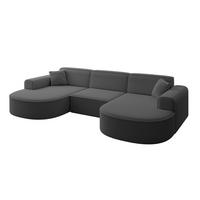 WOHNLANDSCHAFT MARI-U1 - 303x171x79 cm Grau Bouclé - Schwarz/Grau, Holzwerkstoff/Kunststoff (303/79/171cm) - ALTDECOR
