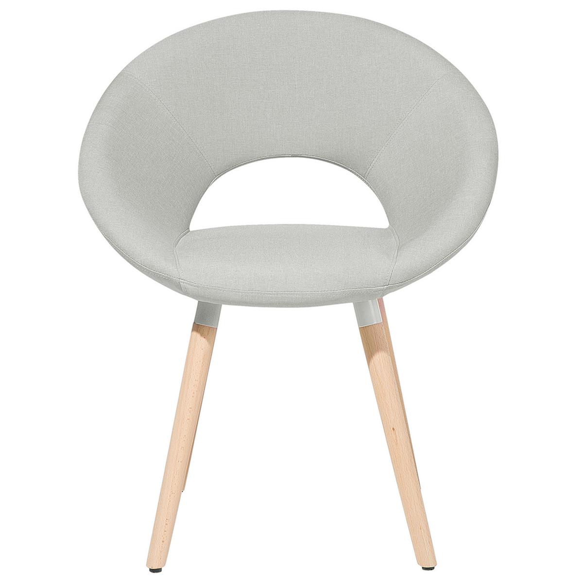 ESSZIMMERSTUHL 2er-Set Polsterbezug Grau Roslyn - Grau, Holz/Textil (66/80/45cm) - Beliani