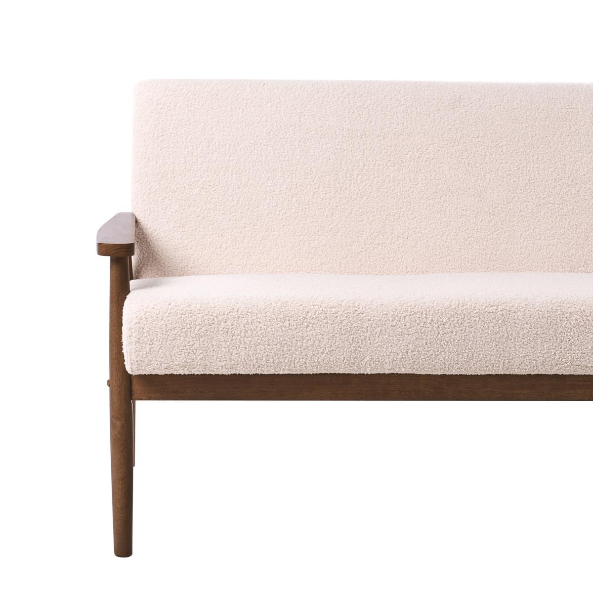 3-SITZER-SOFA Bouclé Dunkelbraun/Beige Esrum - Dunkelbraun, Textil (151/79/72cm) - Beliani