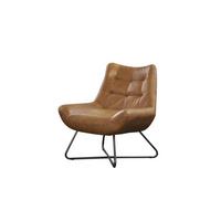 SESSEL SNOOZE Braun Leder - Silberfarben/Braun, Leder (82/93/76cm) - KAWOLA