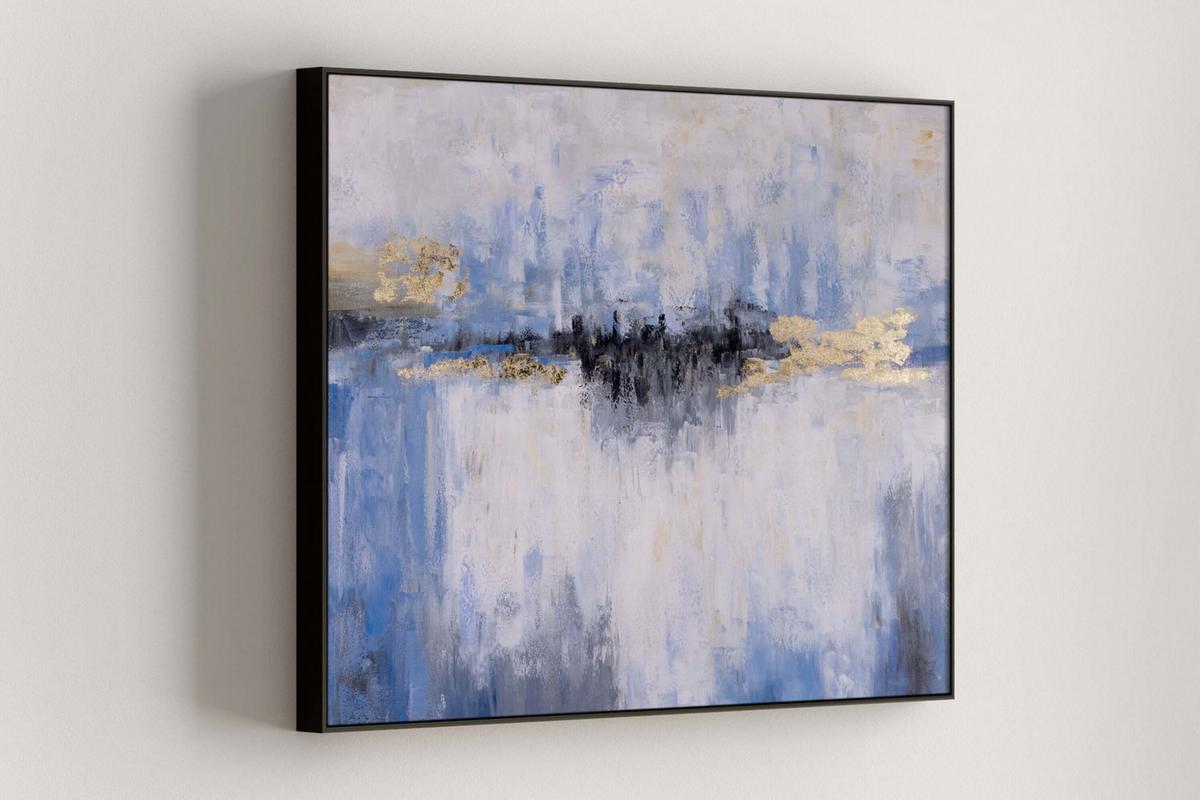 ACRYLBILD HANDGEMALT 100/75 cm - Blau/Weiß, Holz/Textil (100/75cm) - KUNSTLOFT