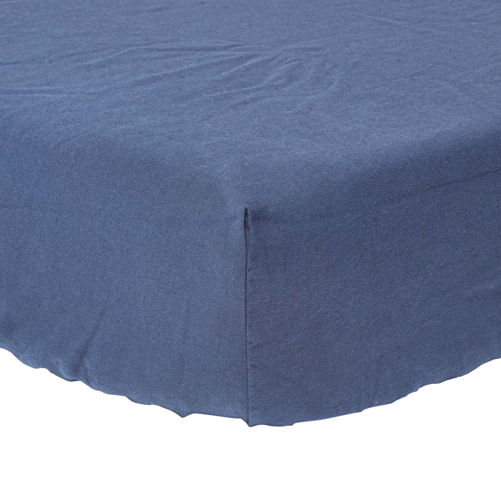 LEINEN-SPANNBETTLAKEN extra hoch, 60% Leinen & 40% Baumwolle - Blau, Textil (180/200cm) - Homescapes