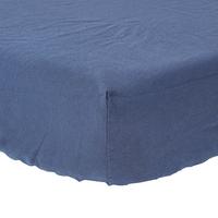 LEINEN-SPANNBETTLAKEN extra hoch, 60% Leinen & 40% Baumwolle - Blau, Textil (140/190cm) - Homescapes