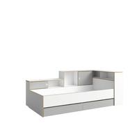 BETT 90 x 200 Weiß, Grau 231/89/126 - Weiß/Grau, Holzwerkstoff - RAUMHIRSCH FURNITURE