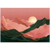FOTOTAPETE Gebirge Art Deco Rosa 400x280 cm - Multicolor, Papier (400/280cm) - Wallarena