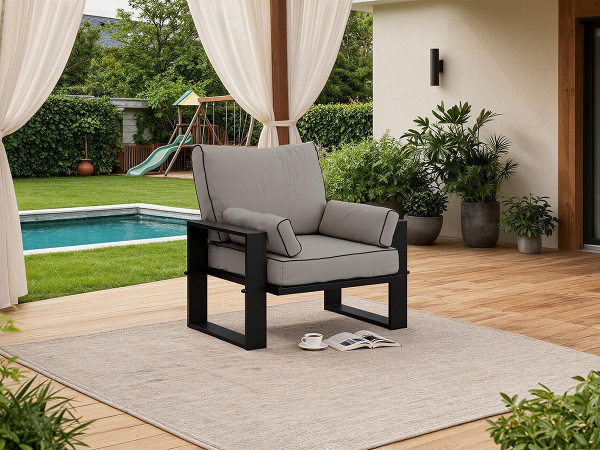GARTENSESSEL Elba - Grau - Grau, Textil (98/90/87cm) - MKS